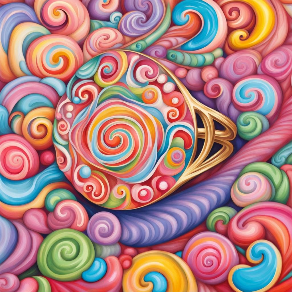 Vibrant Candyland Ring in Gouache Style