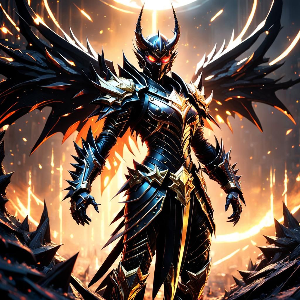 Female Demon Warrior in 3D Anime Style