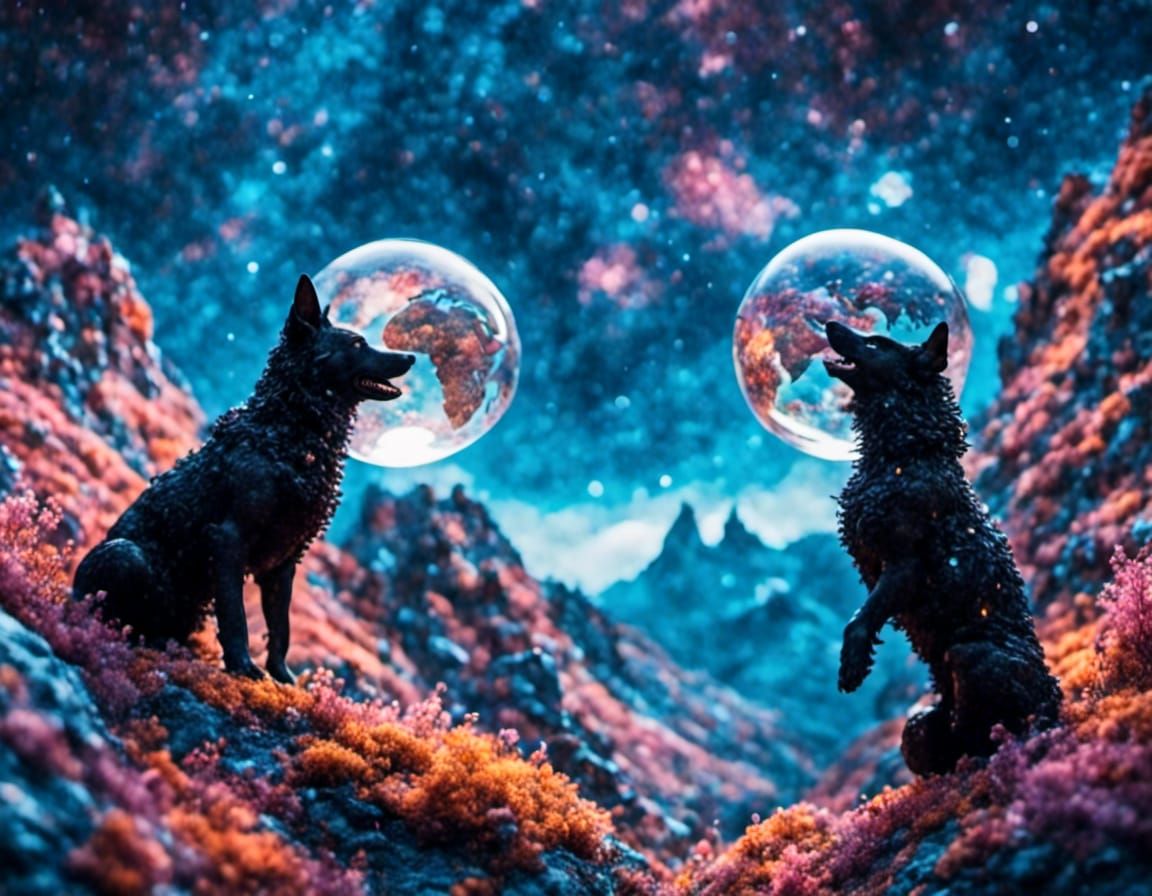 Psychedelic Earth Globe in a Black Wormhole