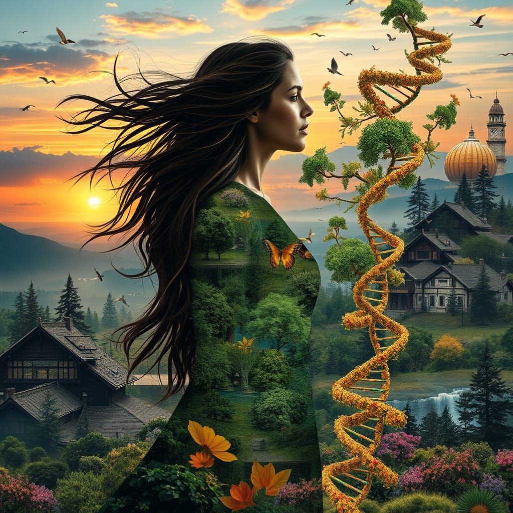 DNA Melodies Unite Humanity in Serene Harmony