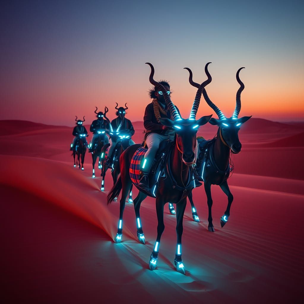 Vibrant Kalahari Desert Unveiled in Electric Aesthetic