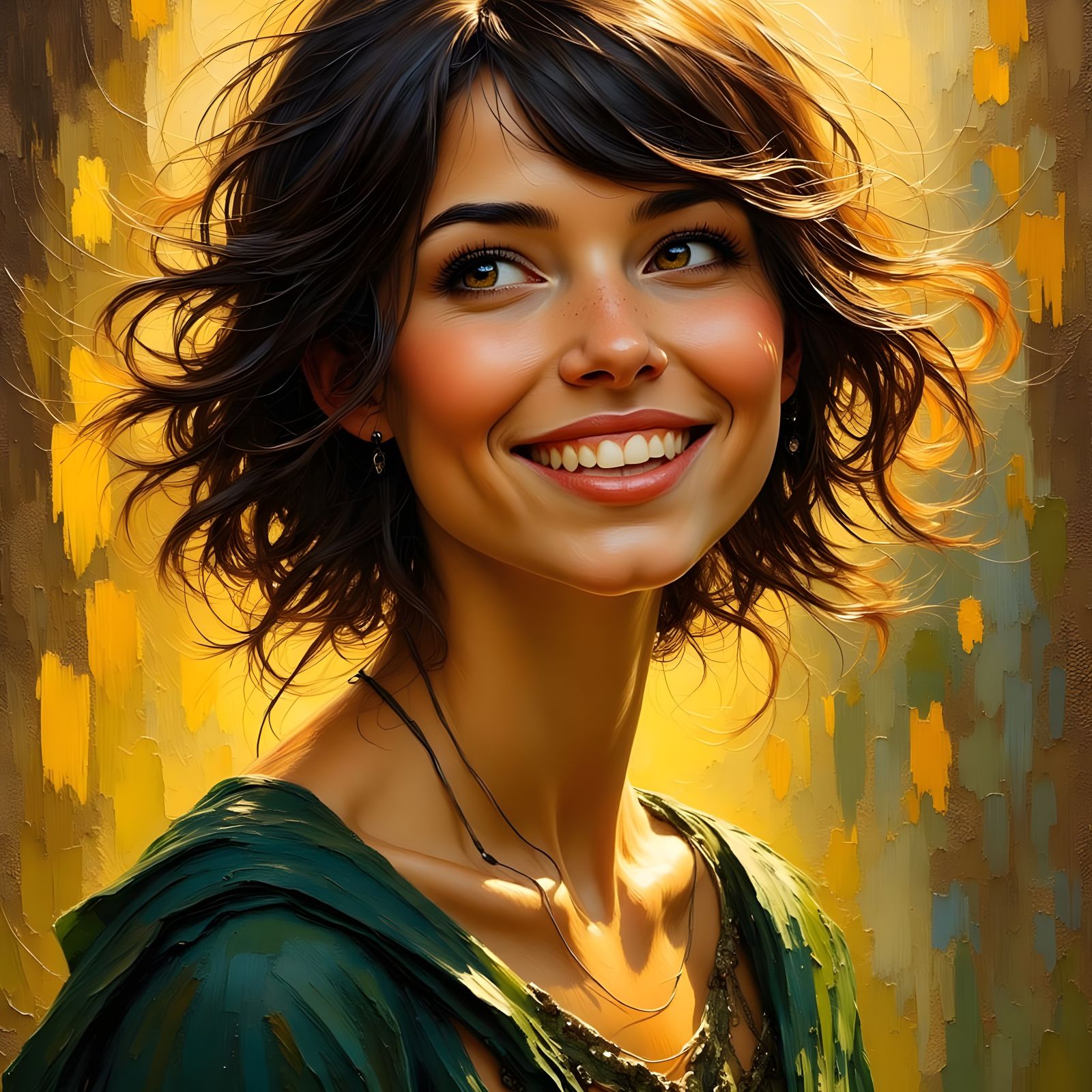 Enchanted Norse Goddess in Impressionist Oil Paint