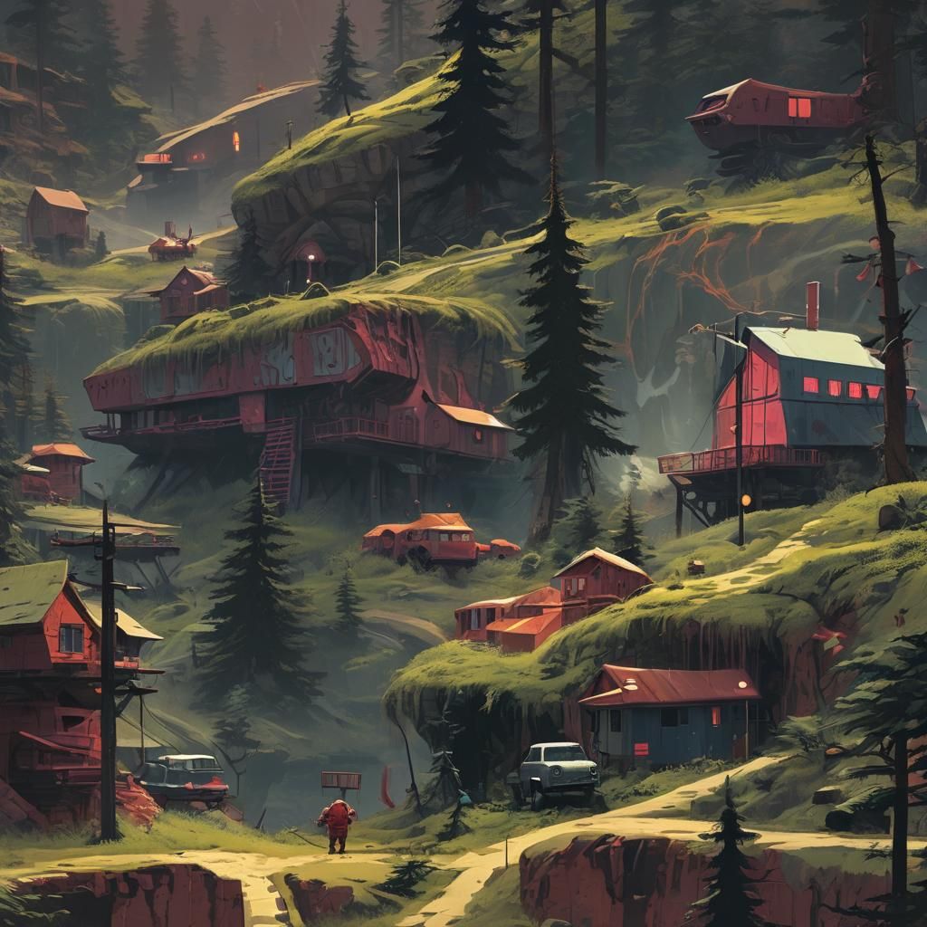 Grimdark Landscape in Science Fiction Style