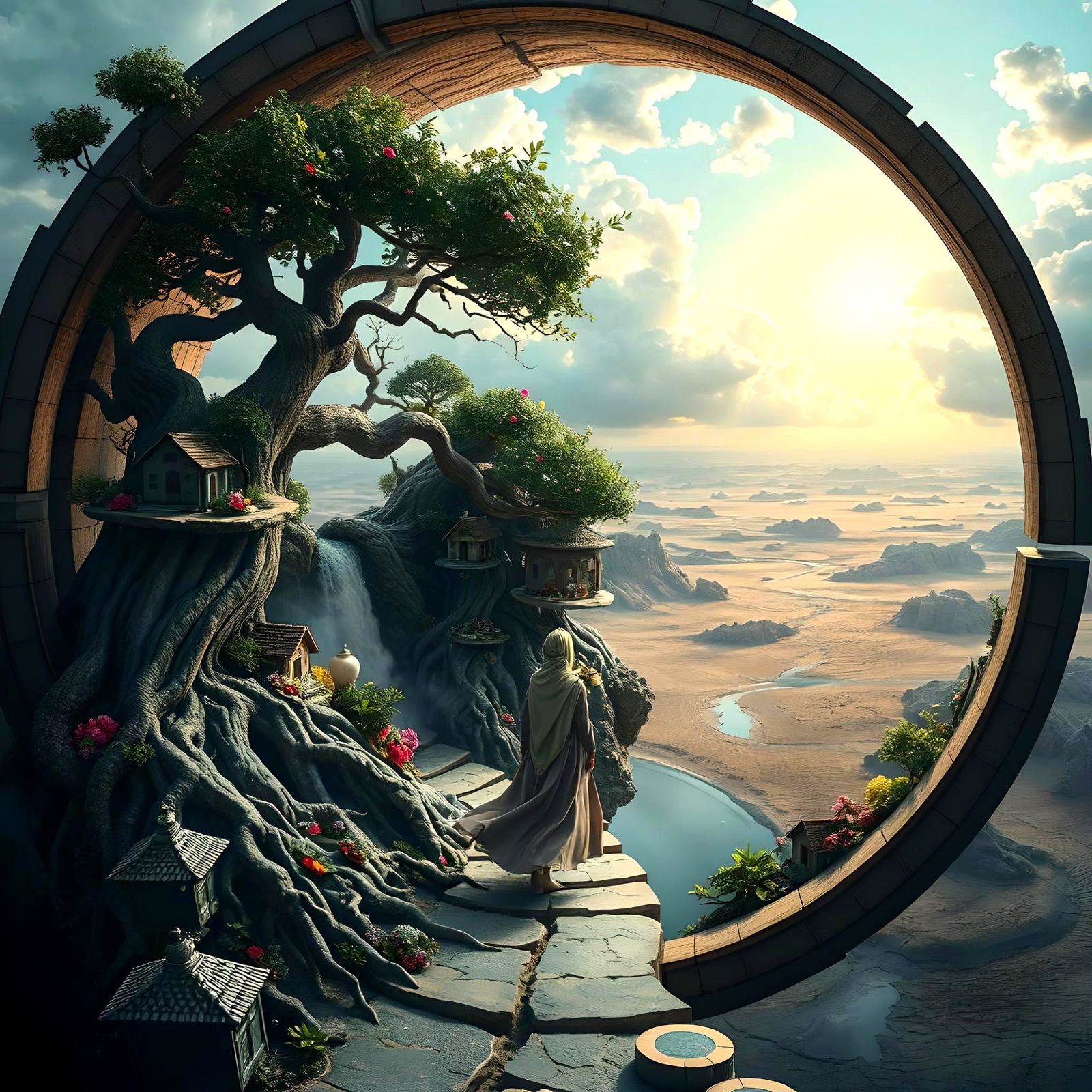 Surreal Yin-Yang Stargate Landscape
