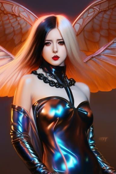 Glamorous Demon in Anime Style with Glitter