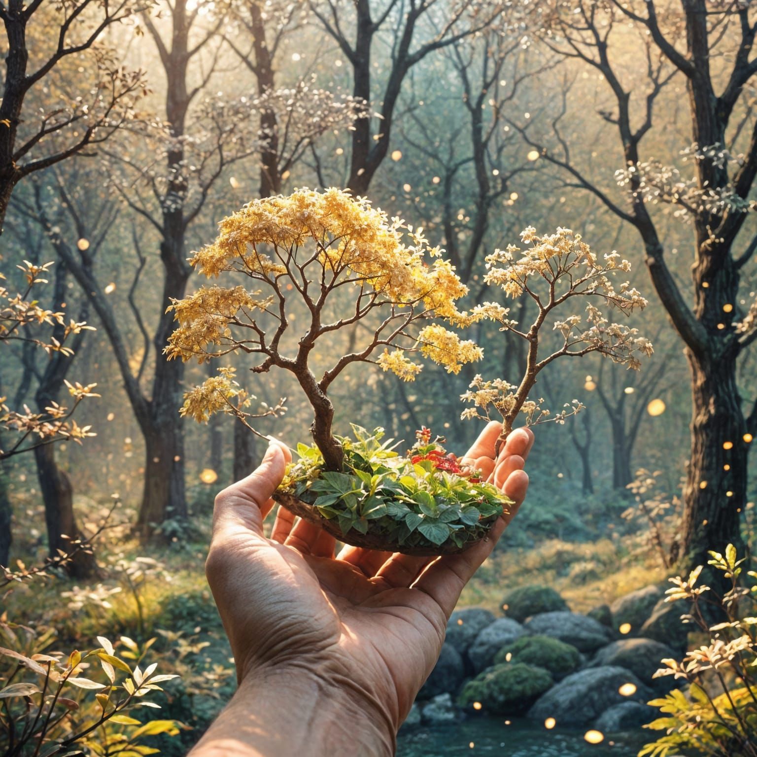 Beautiful Miniature World Inside a Hand
