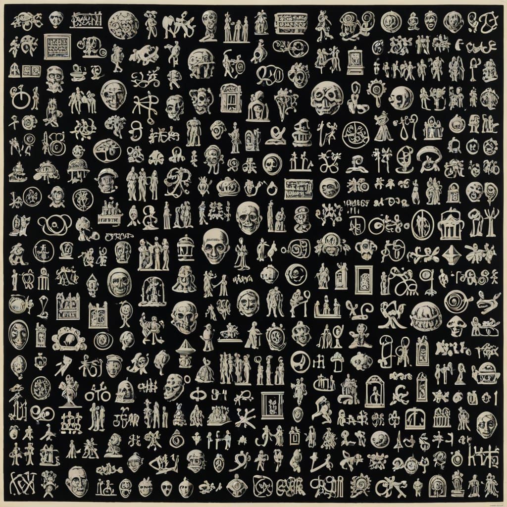 Abstract Code Landscape with Otto Dix and Hans Holbein Influ...