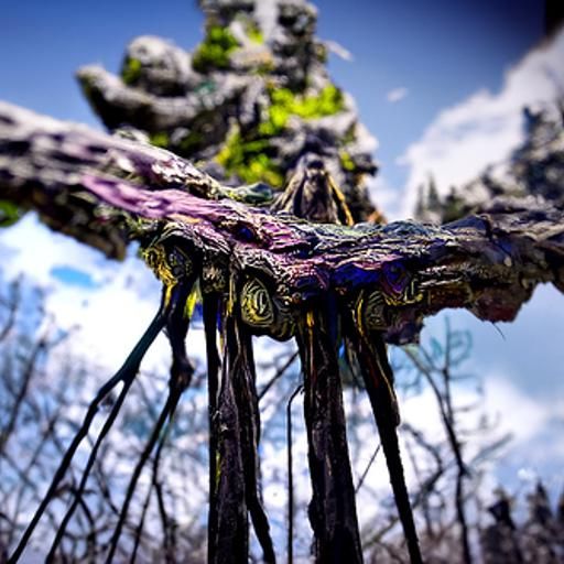 Sasquatch Tree Structures in Fantasy Matte Painting
