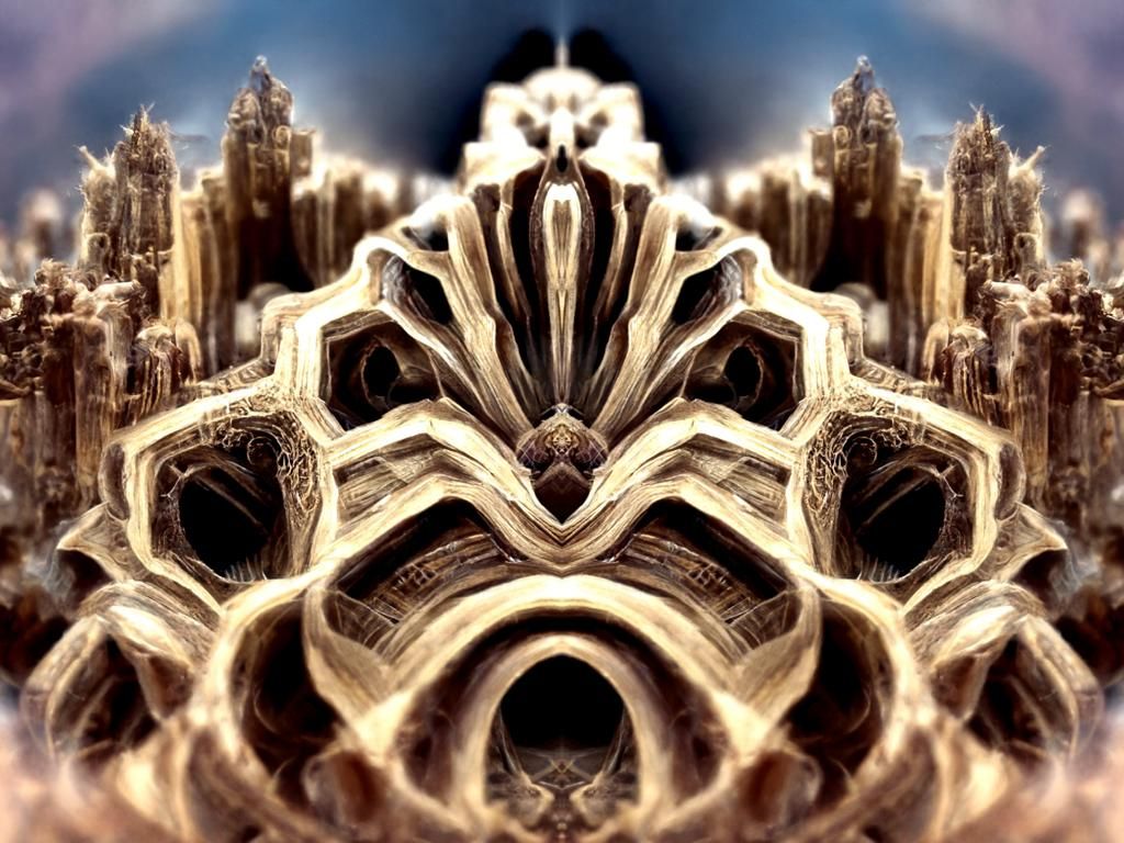 Art Deco Mandelbulb: Intricate Digital Art