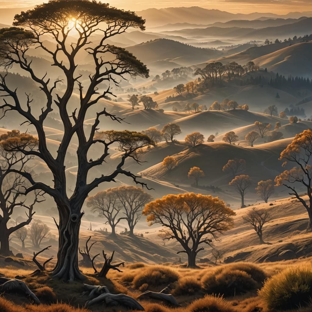 Ethereal Panoramic Landscape in Fantasy Style