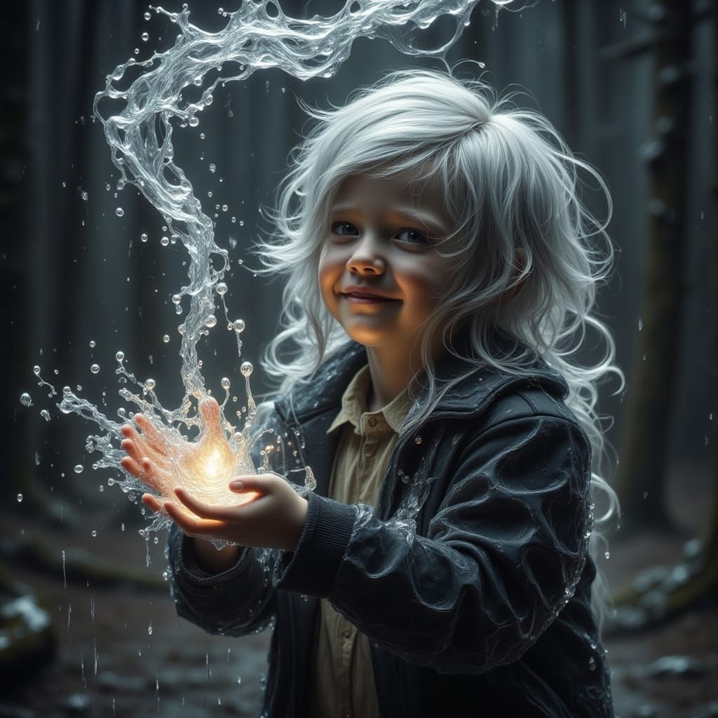 Hyperreal Magical Water Scene in Oil Painting Style