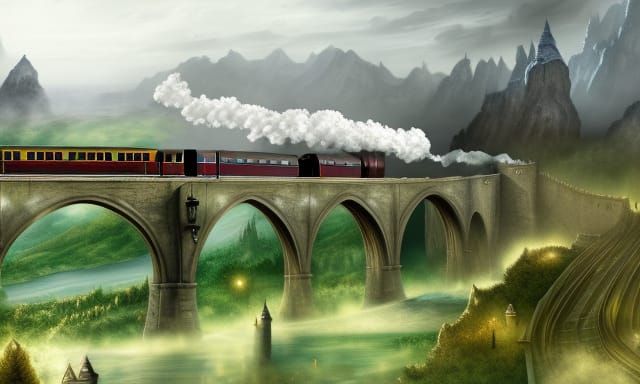 Hogwarts Express: Detailed Matte Painting in Deep Color