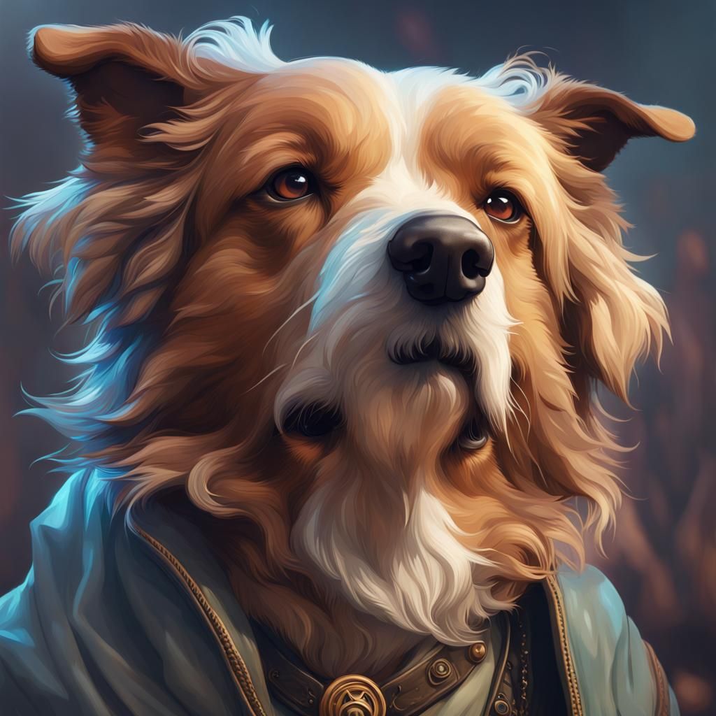 Hyperdetailed Portrait of Dogs in Digital Art Style