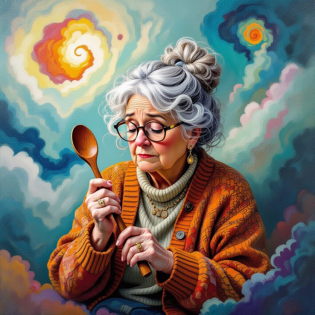 Grumpy Ms Ing in Dreamlike Atmosphere