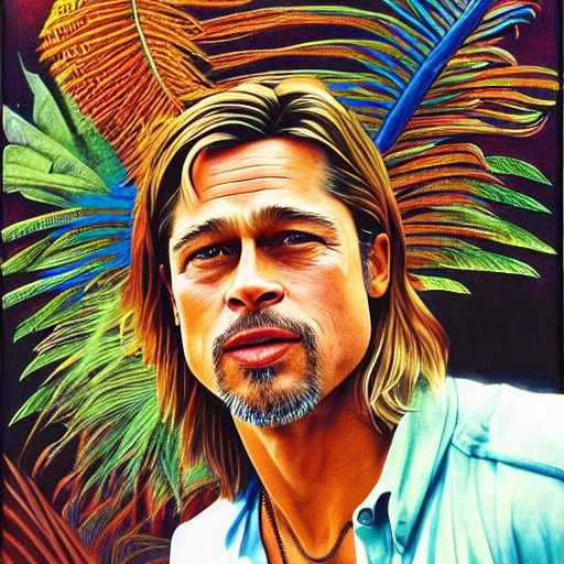 Abstract Tropical Landscape Portrait in Photorealistic Style