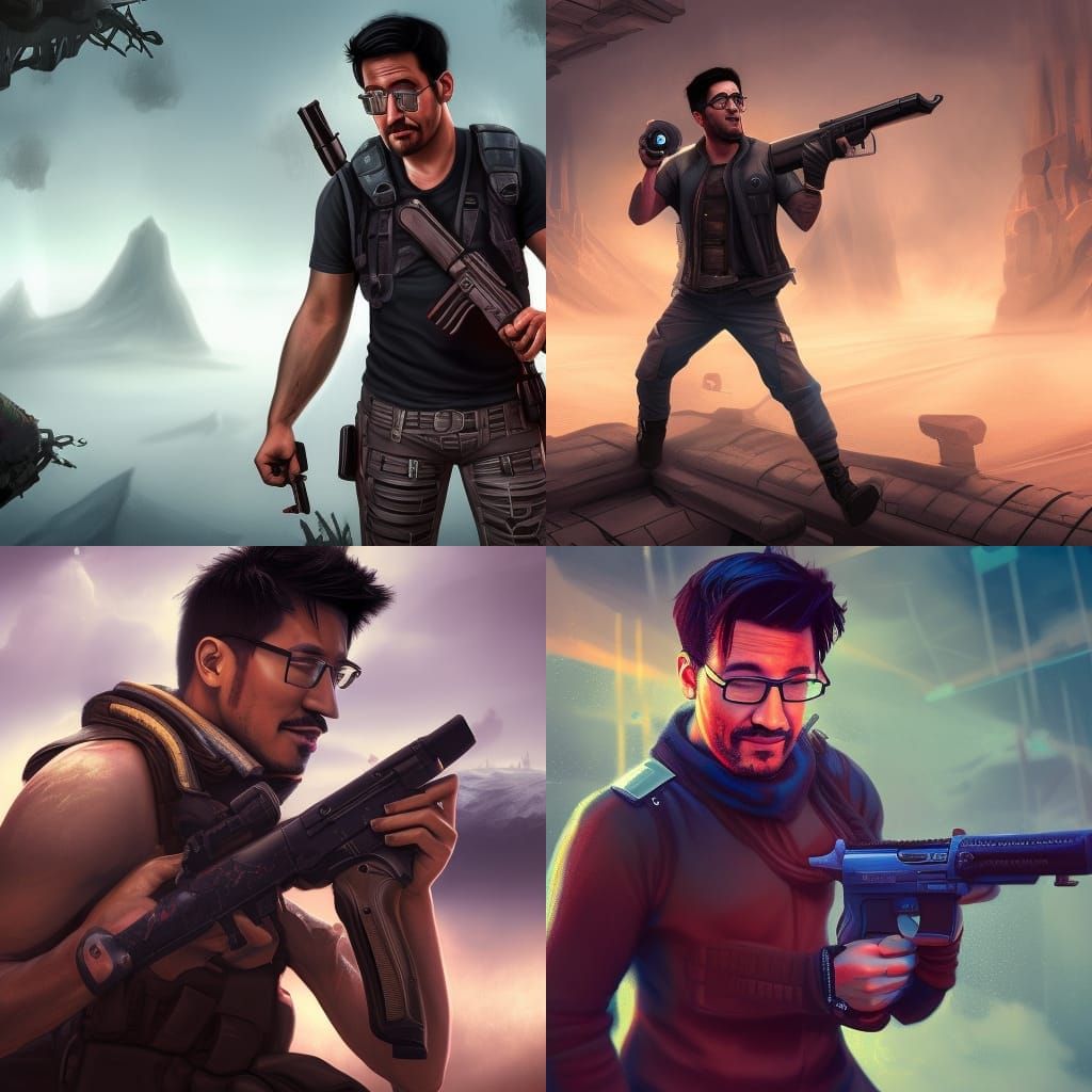 Detailed Matte Painting of Person with Gun