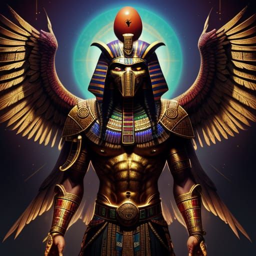 Red Horus Hatching: Ancient Egyptian Surrealism