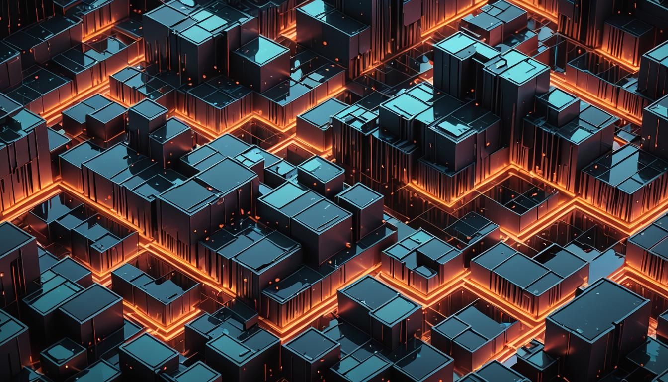 Brutalist Architecture Dissolving in Liquid Mercury