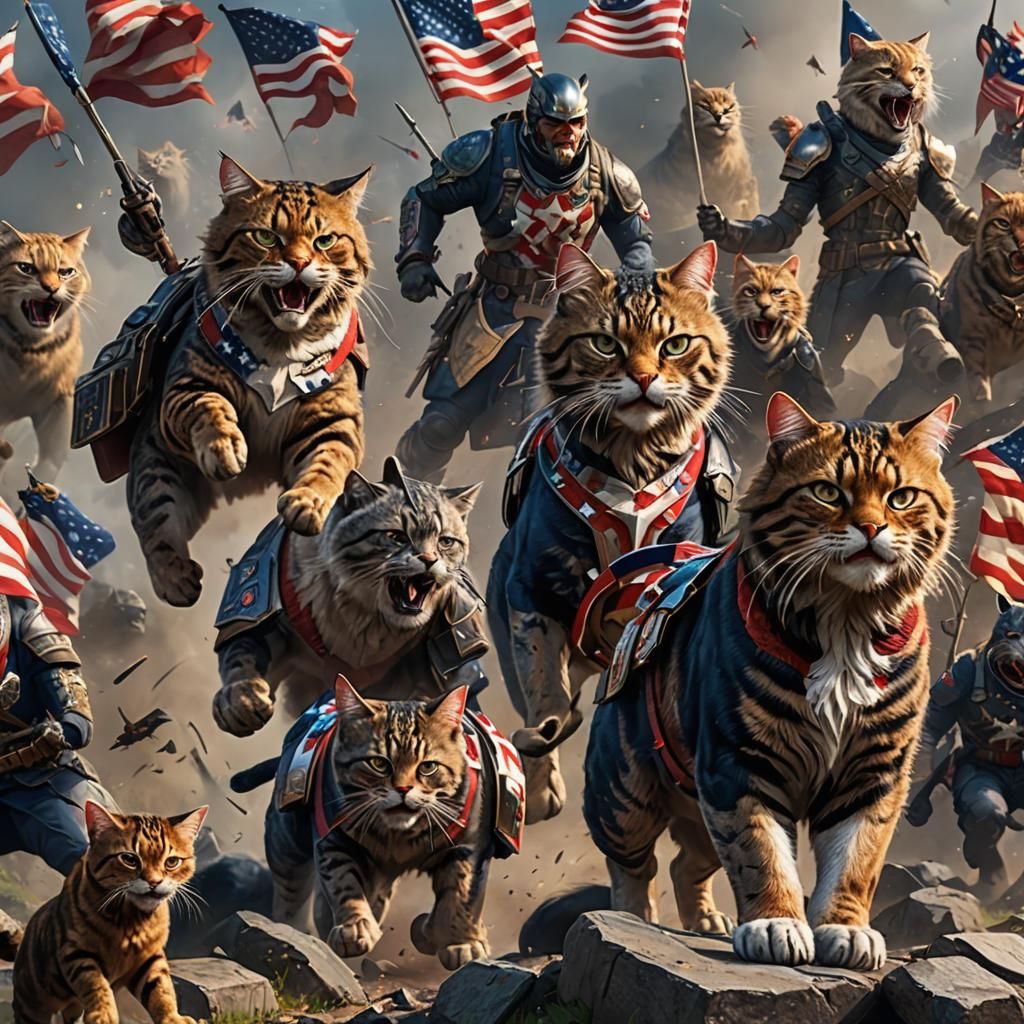 Patriotic Battle Cats Ready for USA Battle