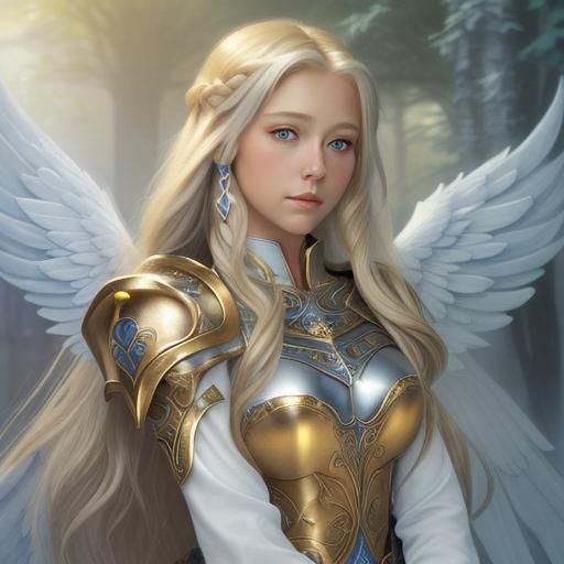 Ethereal Angel Paladin with Silver Armor