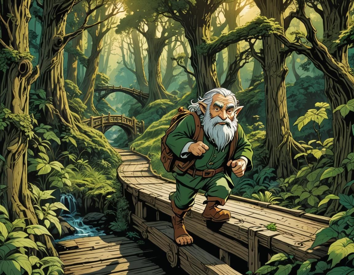 Merry the Hobbit in Lush Forest, Stop-Motion Style