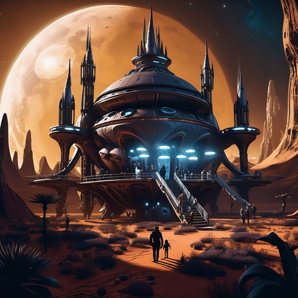 Gothic Moonbase Discovery on Remote Planet