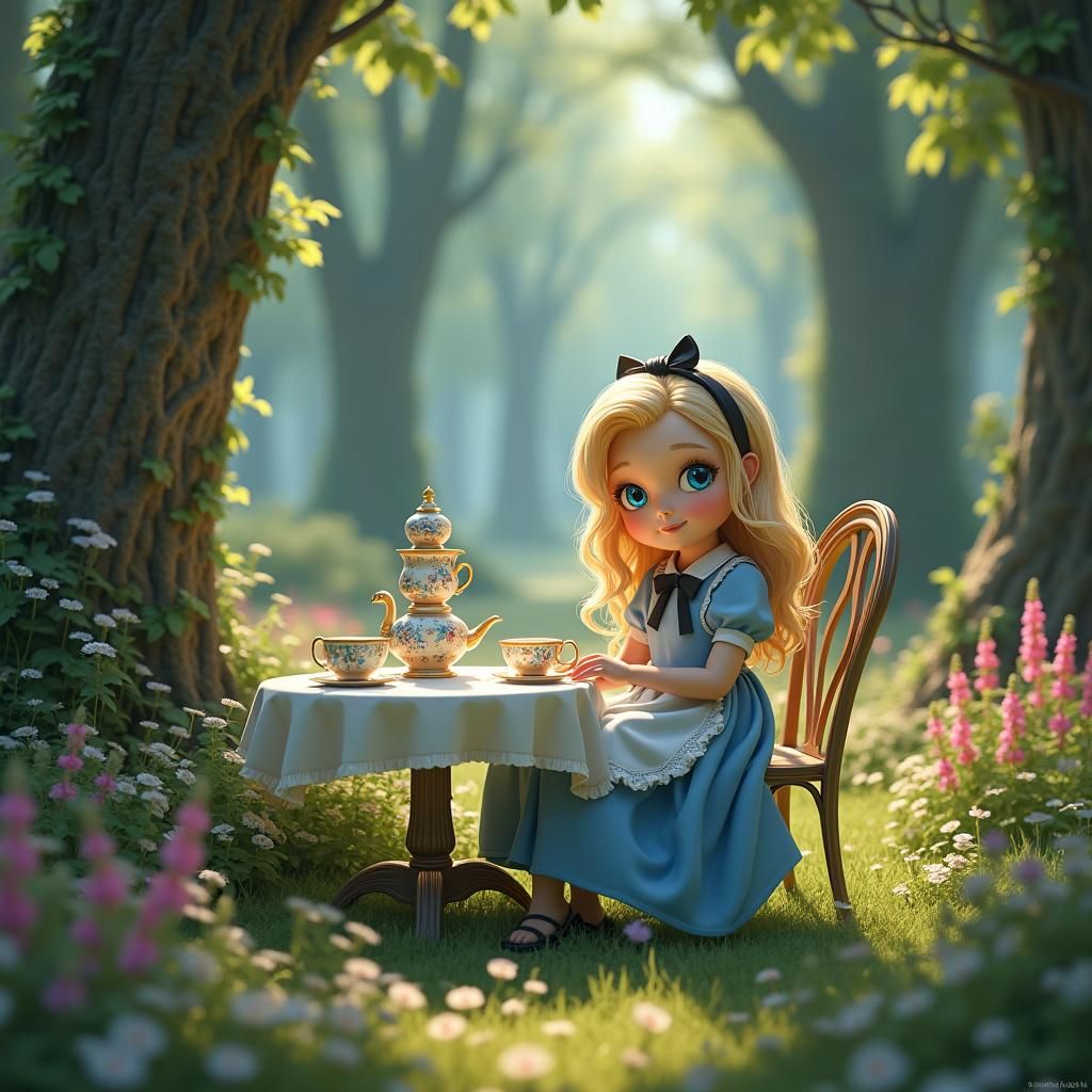 Enchanted Forest Tea Party in Digital Matte Painting