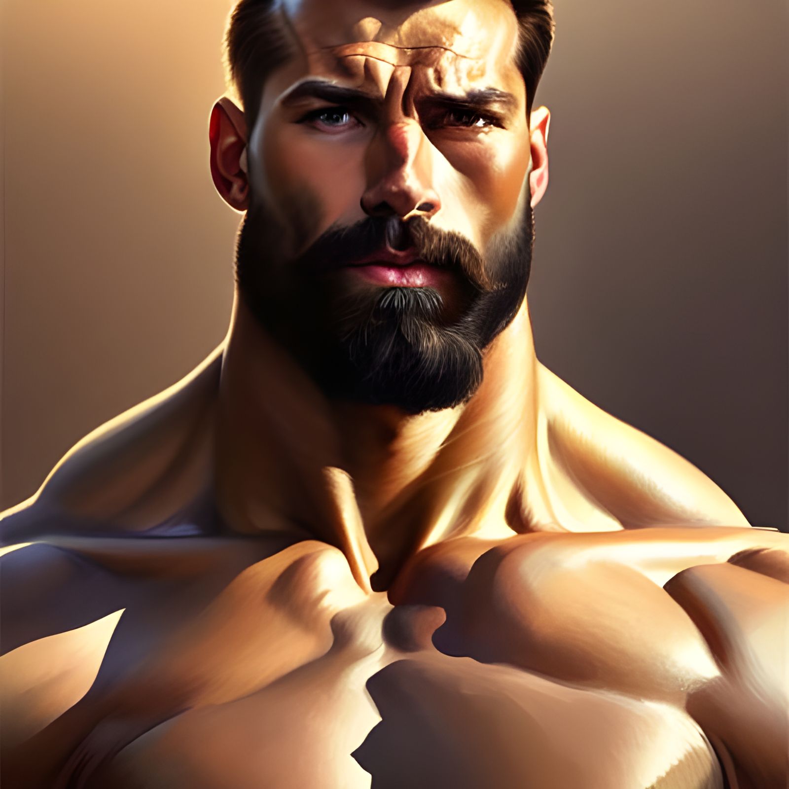 Portrait of the legendary Ernest Khalimov, AKA GigaChad