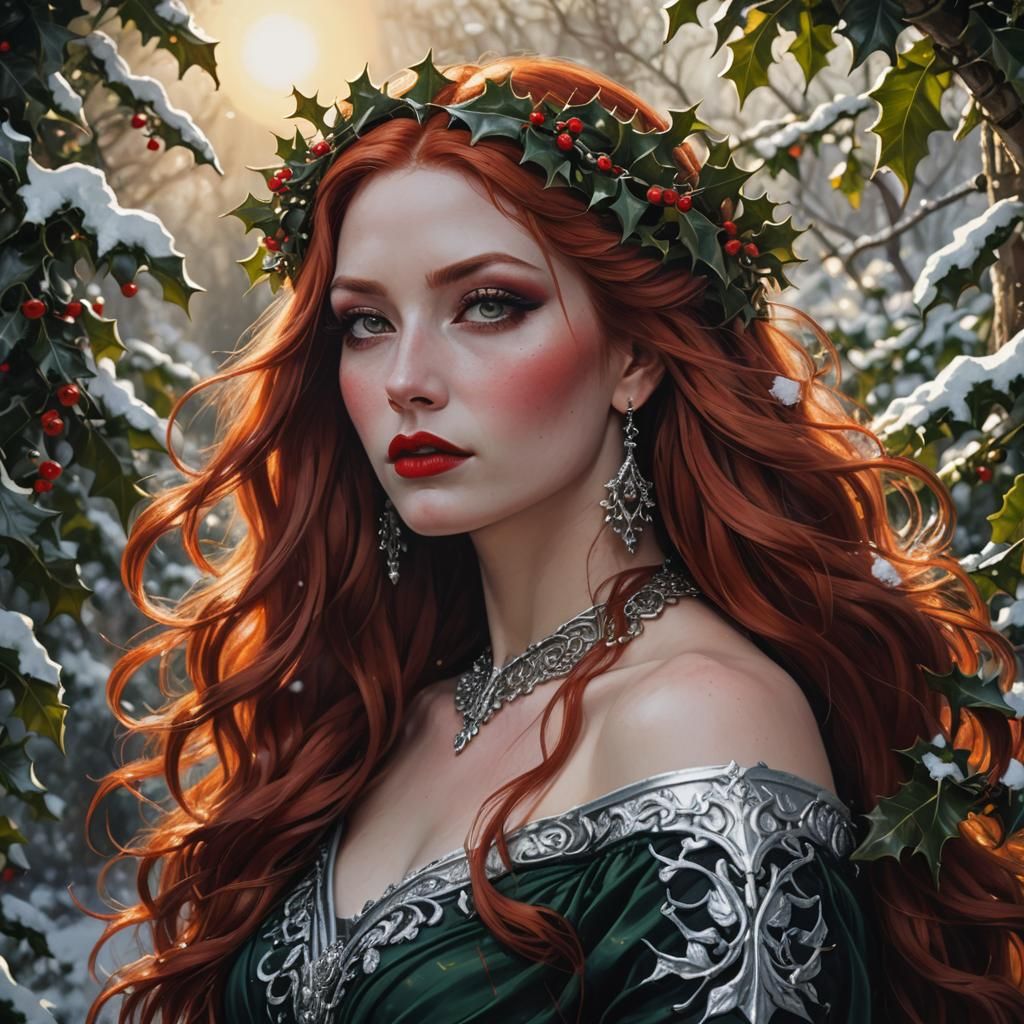 Goddess Portrait in Vibrant Oil Painting Style