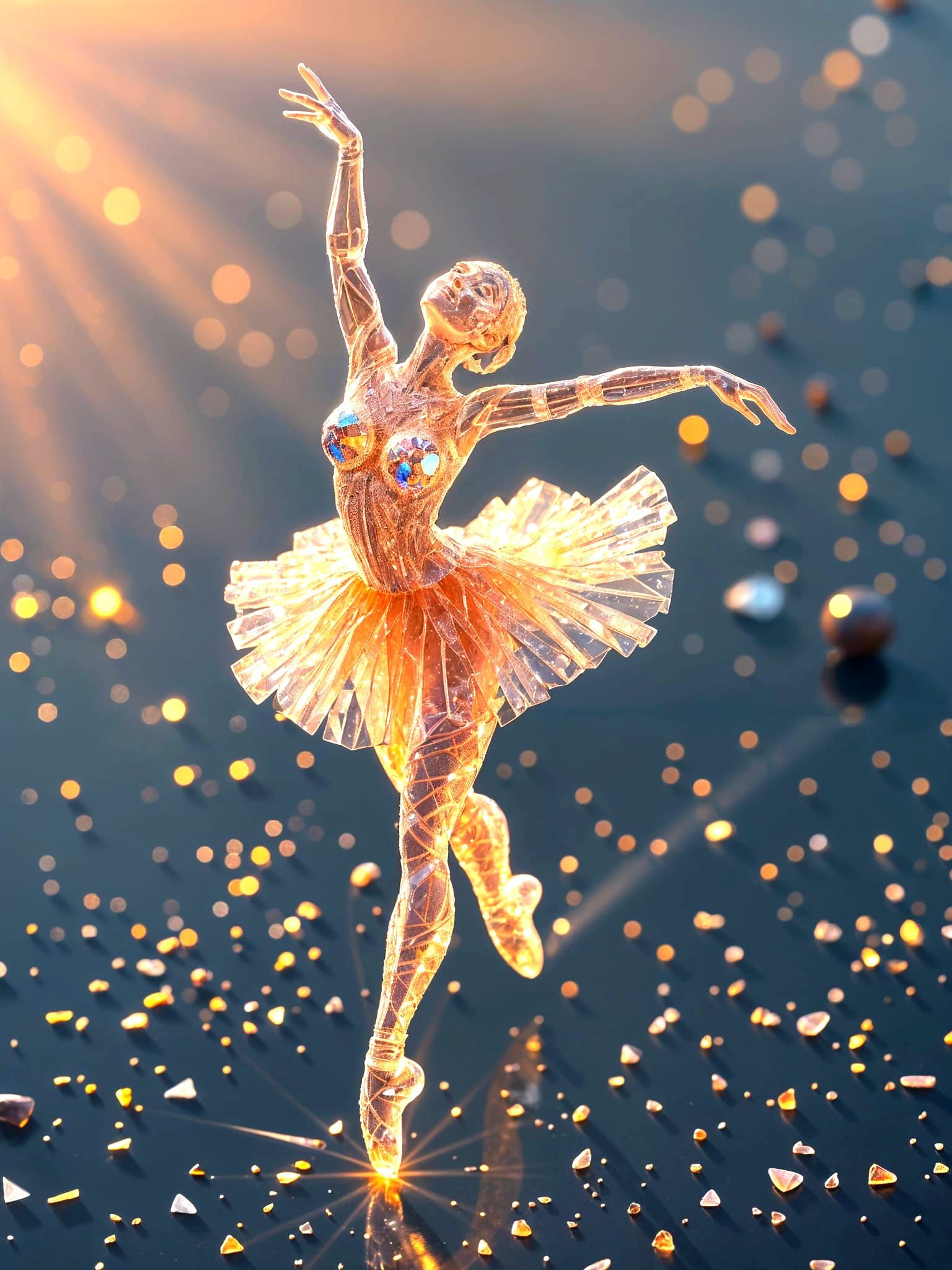 Isometric Crystallographic Ballet Dancer in Glass