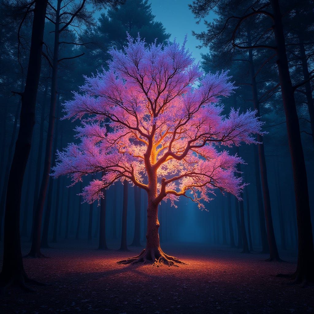 Luminous Tree of Wonder in a Dark Cosmic Realm