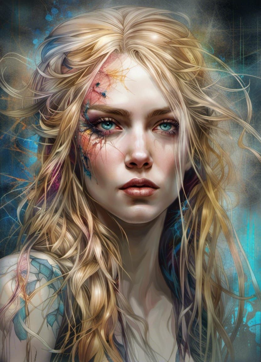 Gothpunk Goddess Digital Illustration in 8k