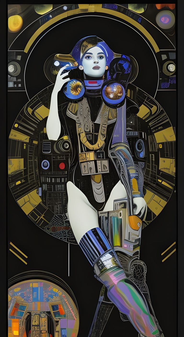 Space Pirate in Cosmic Graffiti Art Style