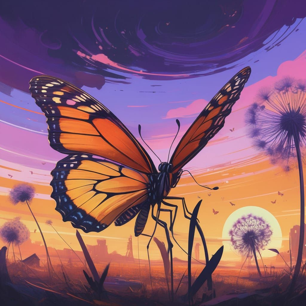 Majestic Butterfly in Sunset Glow