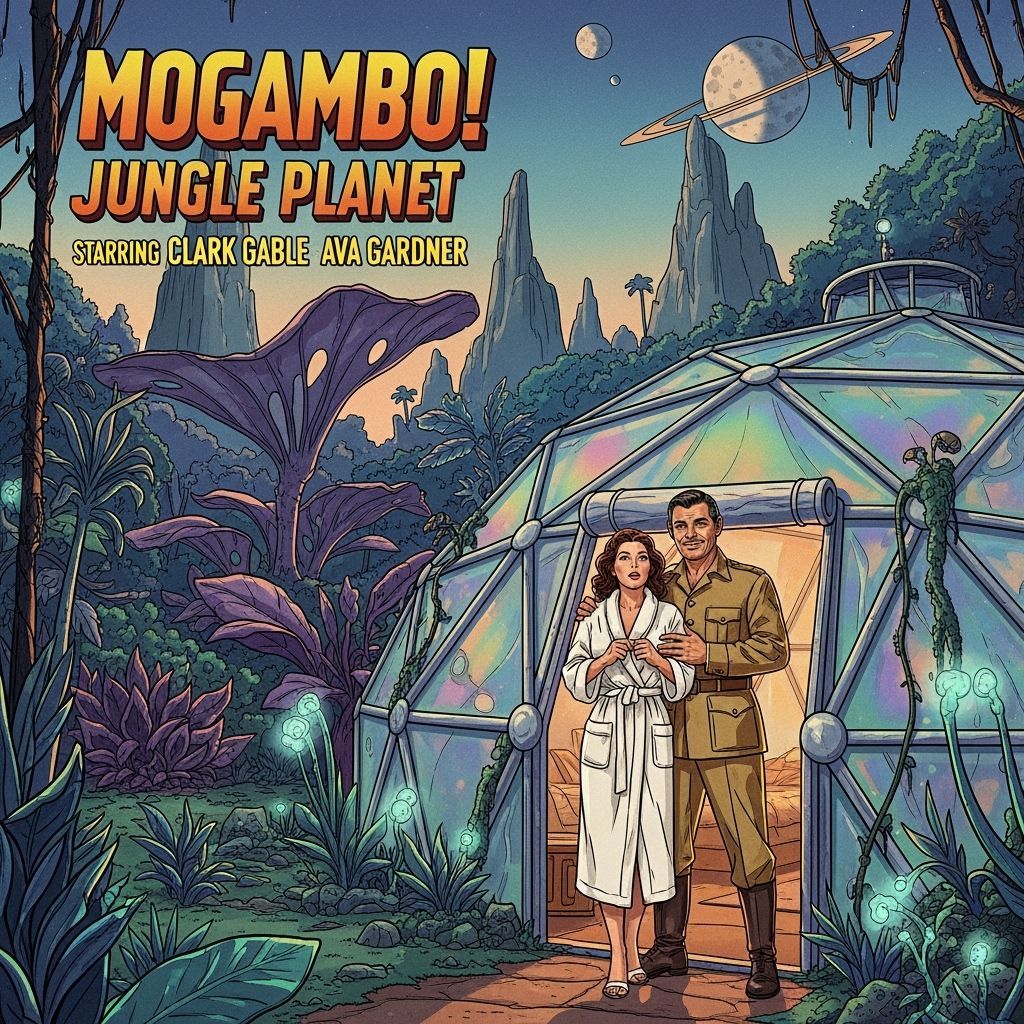 Retro-Futuristic Movie Poster: Gable & Gardner on Alien Plan...