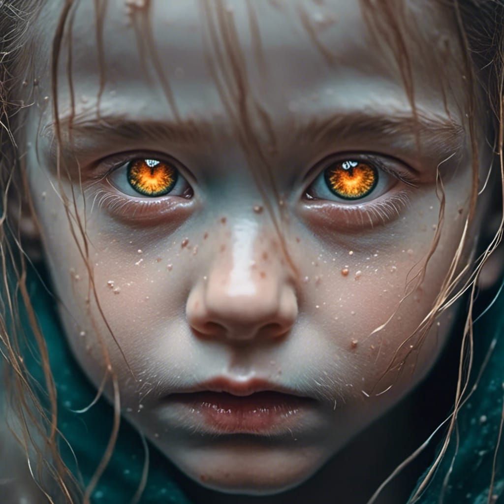 Striking Close-Up Portrait in Photographic Style