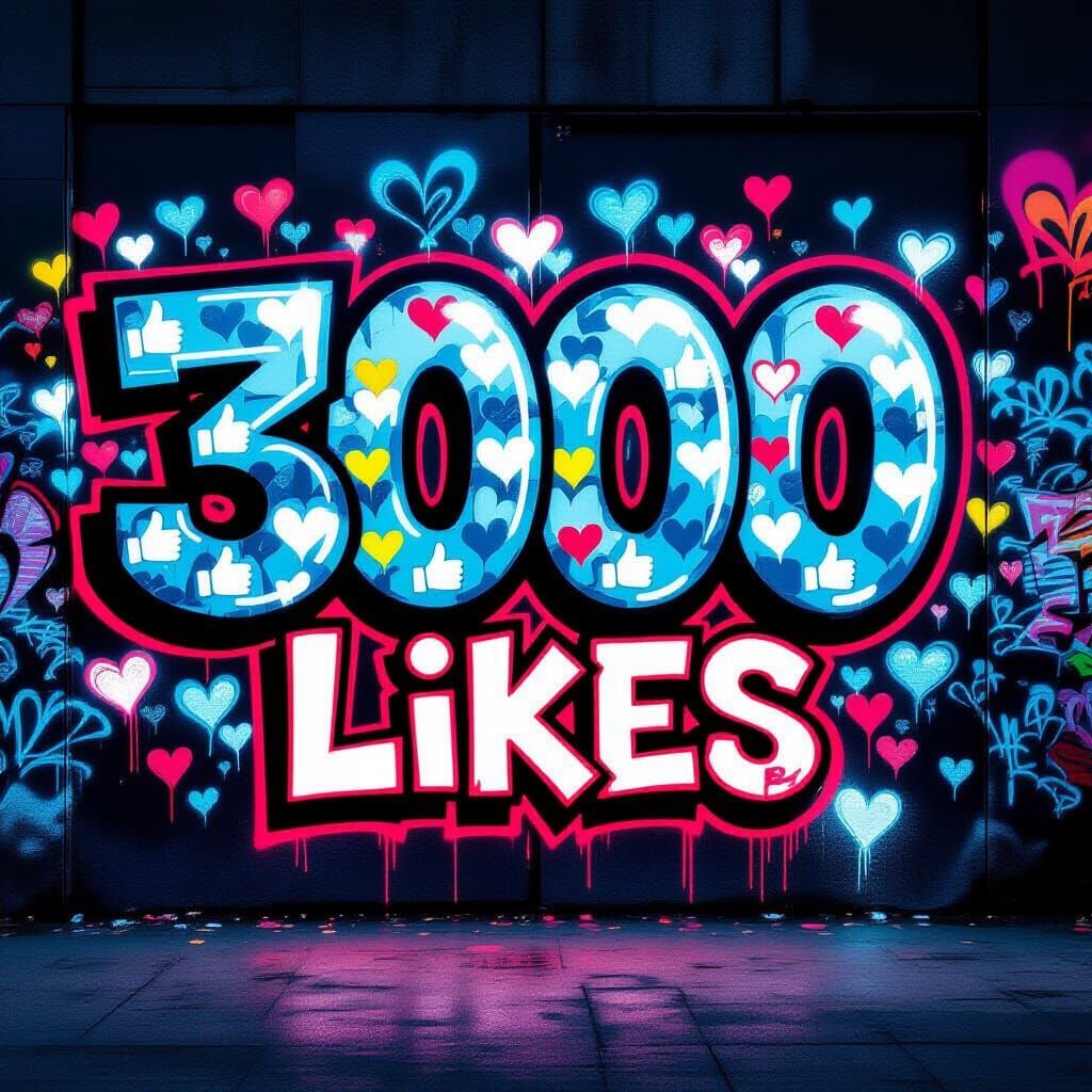 Graffiti Art Celebrating 3000 Likes