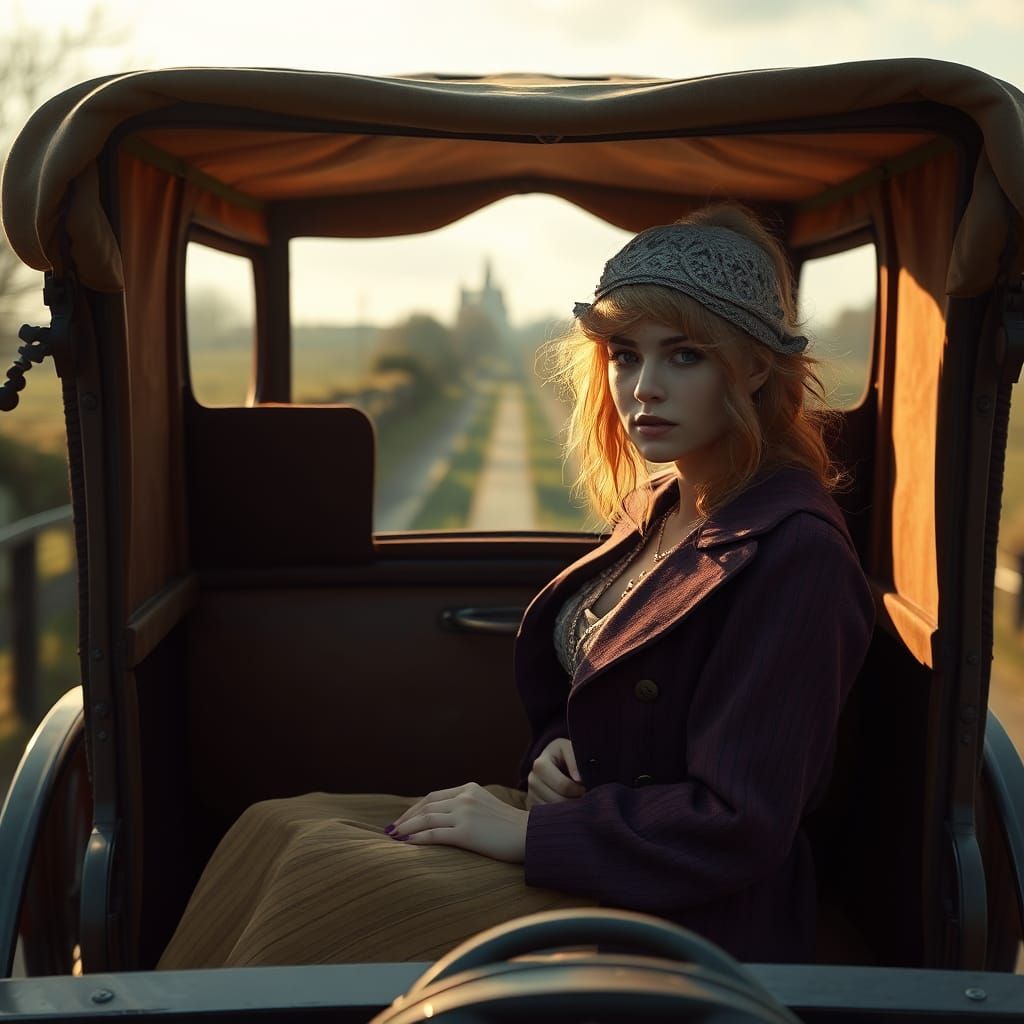 Woman in Carriage: Dark Fantasy Concept Art