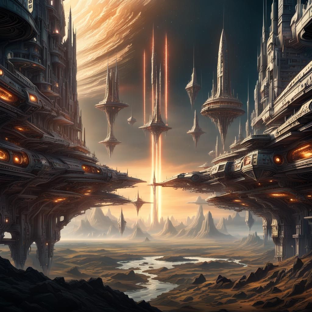 Starship in Space: Epic Cinematic Digital Matte Painting