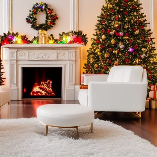 Luxury Mansion Christmas Scene in 8k