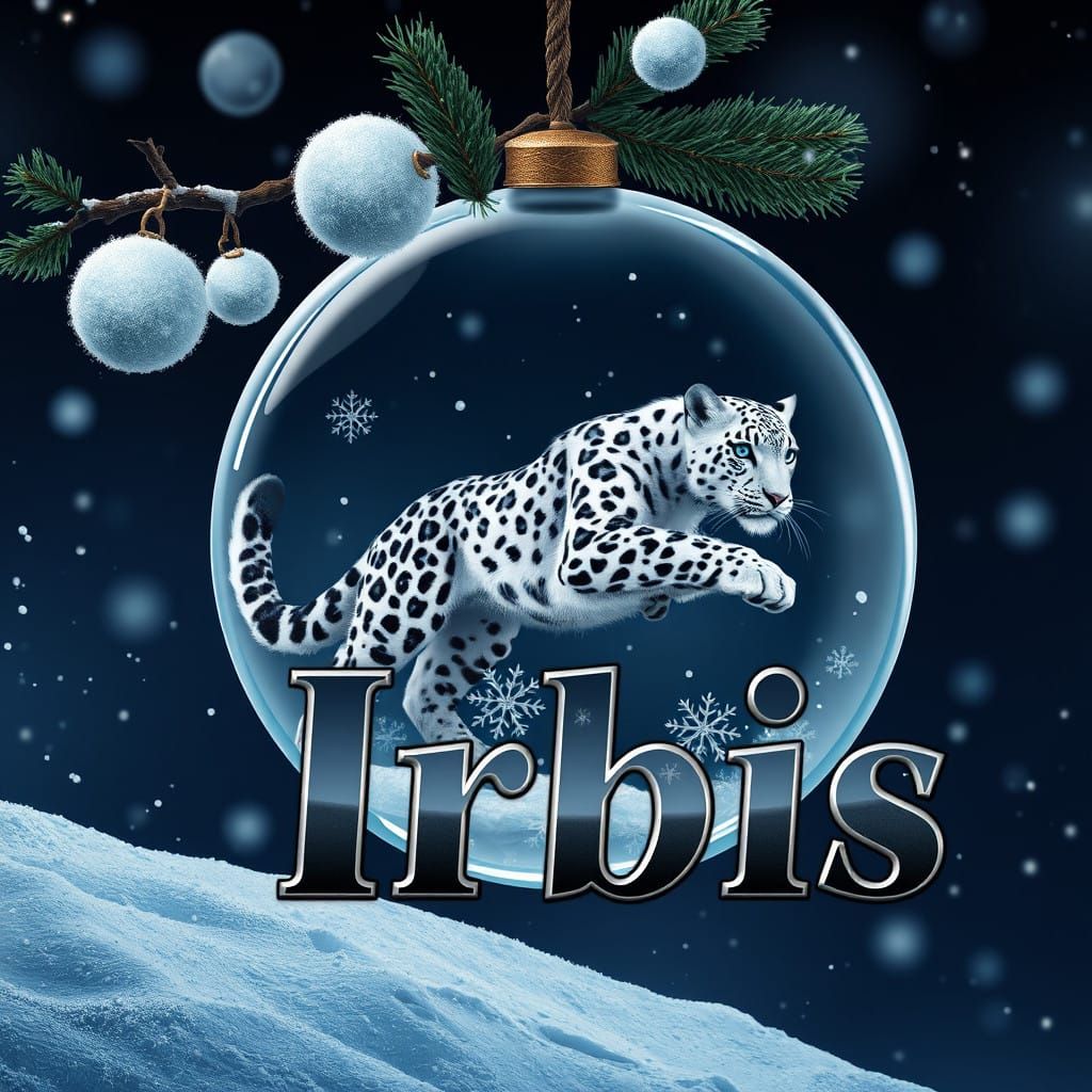 ((Main background)) (night sky, light swirl of snowballs1,5). ((Festive composition of spruce branches. A frozen crystal...