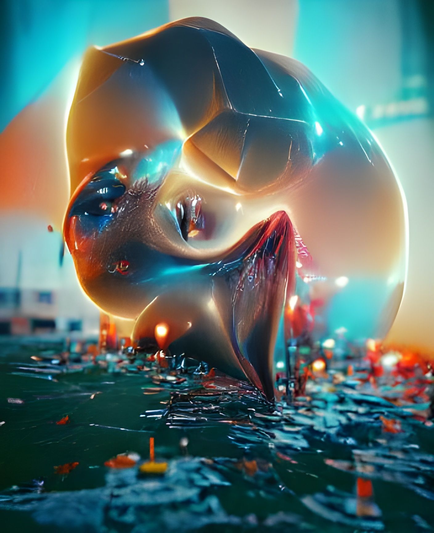 Abstract Starscape in Beeple Style, 3D Render