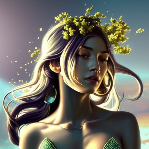 Radiant Goddess Portrait in Sunlight