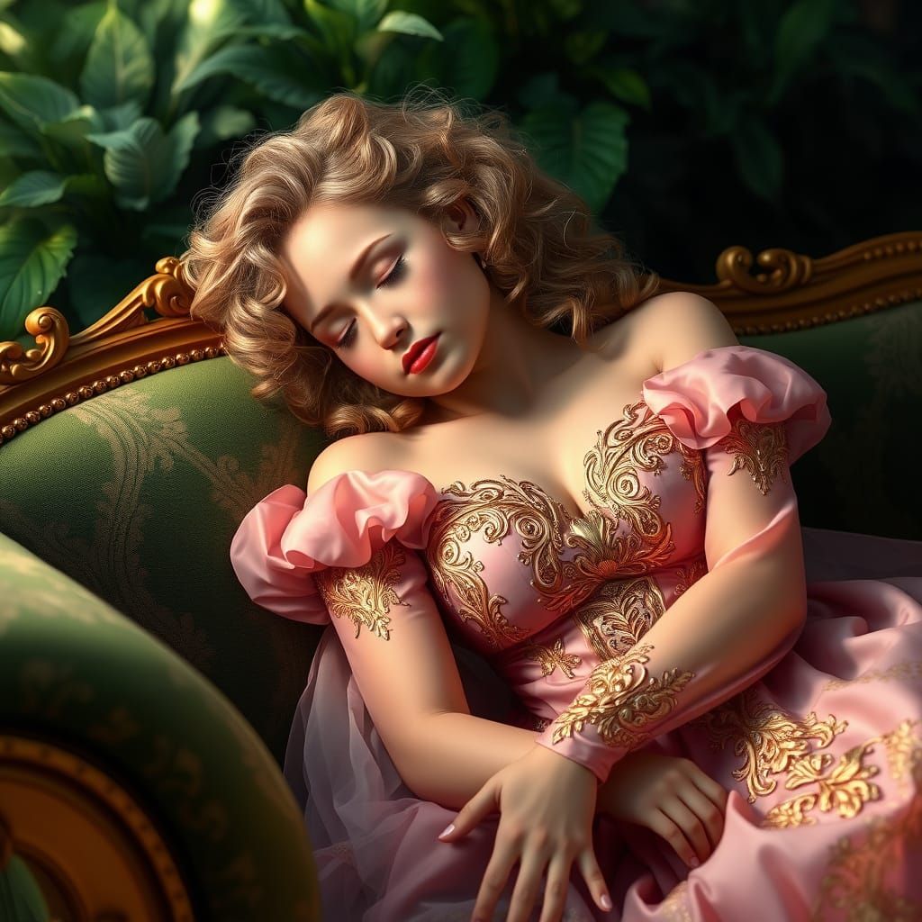 Ethereal Fairy-Tale Beauty in Elegant Pink Dress