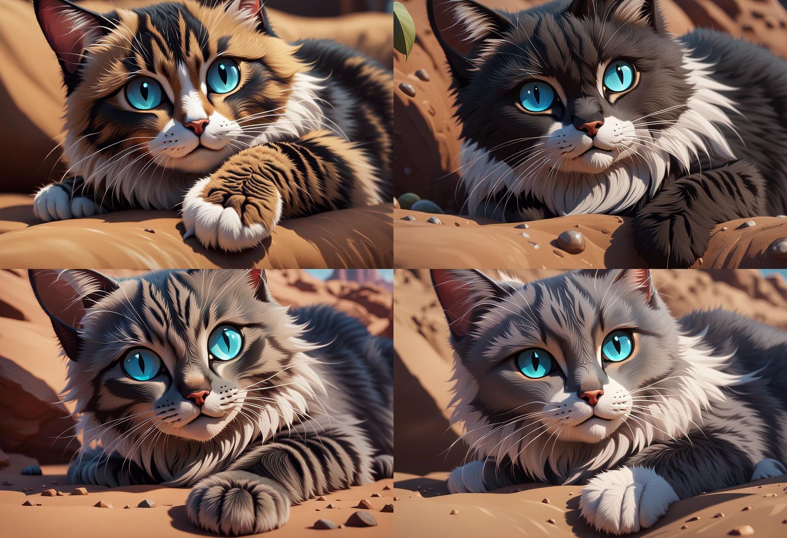 Detailed Cats Fractal Art in 8K Resolution
