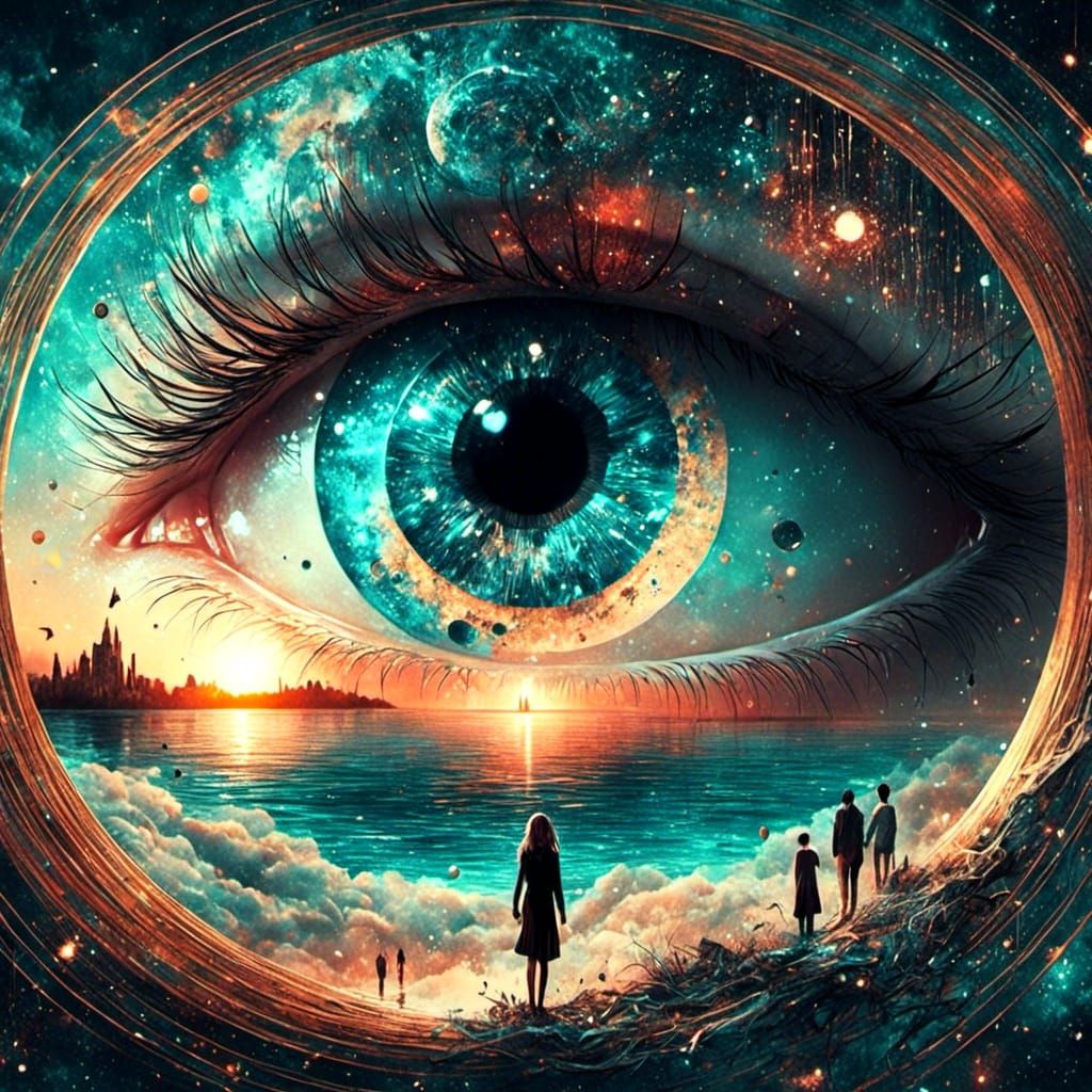 Surreal Eye Sunset Portal to Other Dimensions