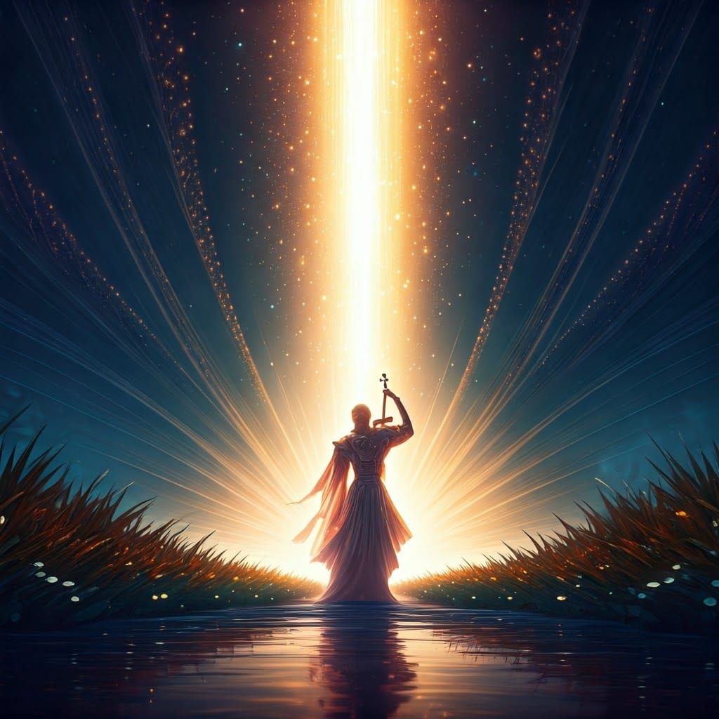 Ethereal Musician in Dreamlike Realm, Fantasy Art