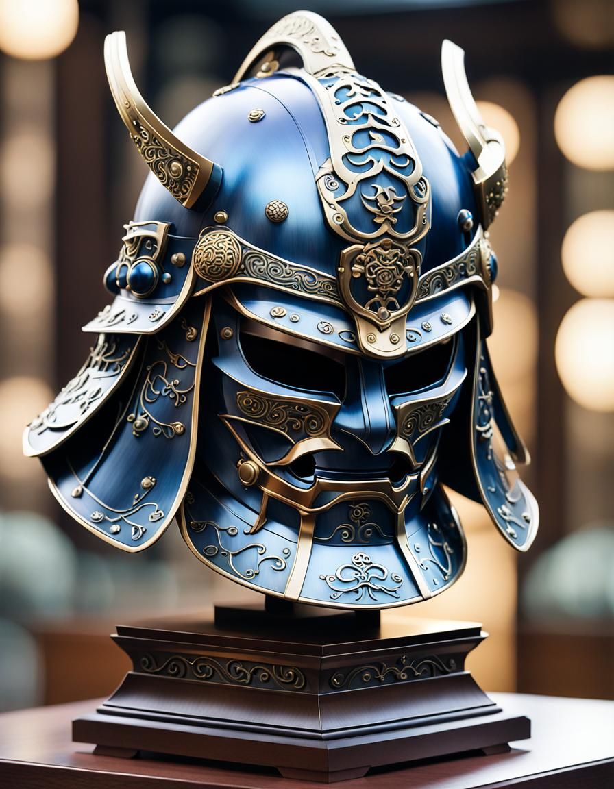 Mithril Samurai Helmet, Anime Style Display Piece