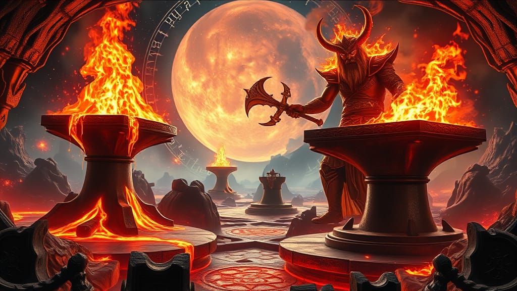 Ethereal Blacksmith Forges Celestial Masterpiece in Cosmic A...