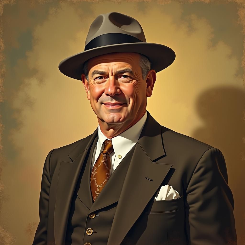 Nostalgic Portrait of a Distinguished Man in 1950s Style